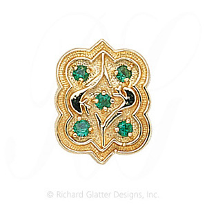 GS263 E - 14 Karat Gold Emerald Slide 